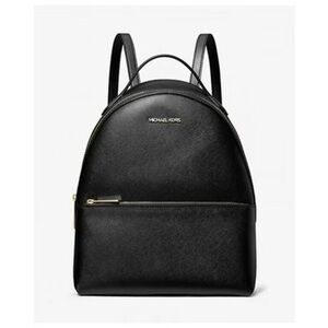 NWT Michael Kors Women’s Shelia Medium Logo Leather Backpack, Black, 35F3G6HB6L